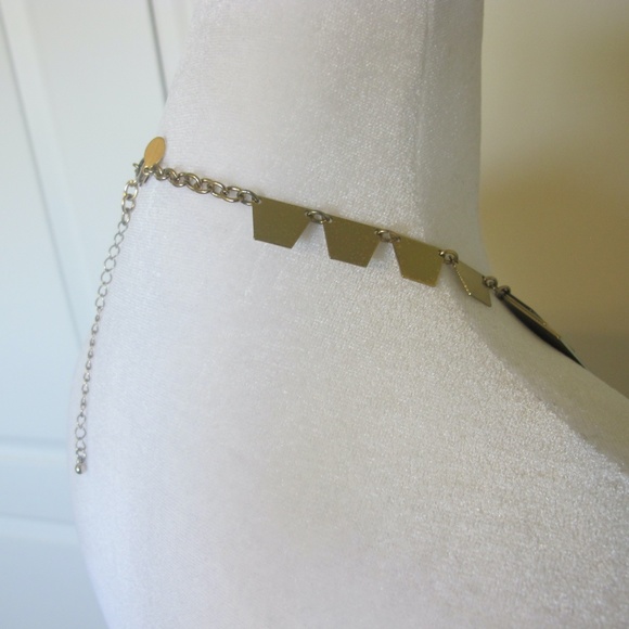 Express Women's Necklace Geometric Gold & Black GUC - Picture 3 of 4